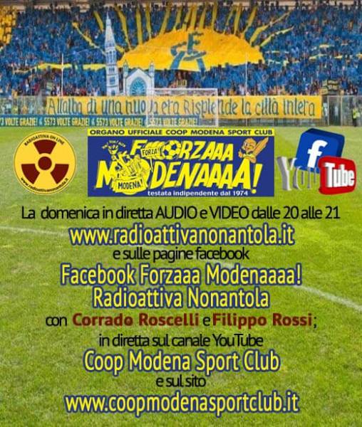 Diretta Forza Modena Radio Tv 7-2-21